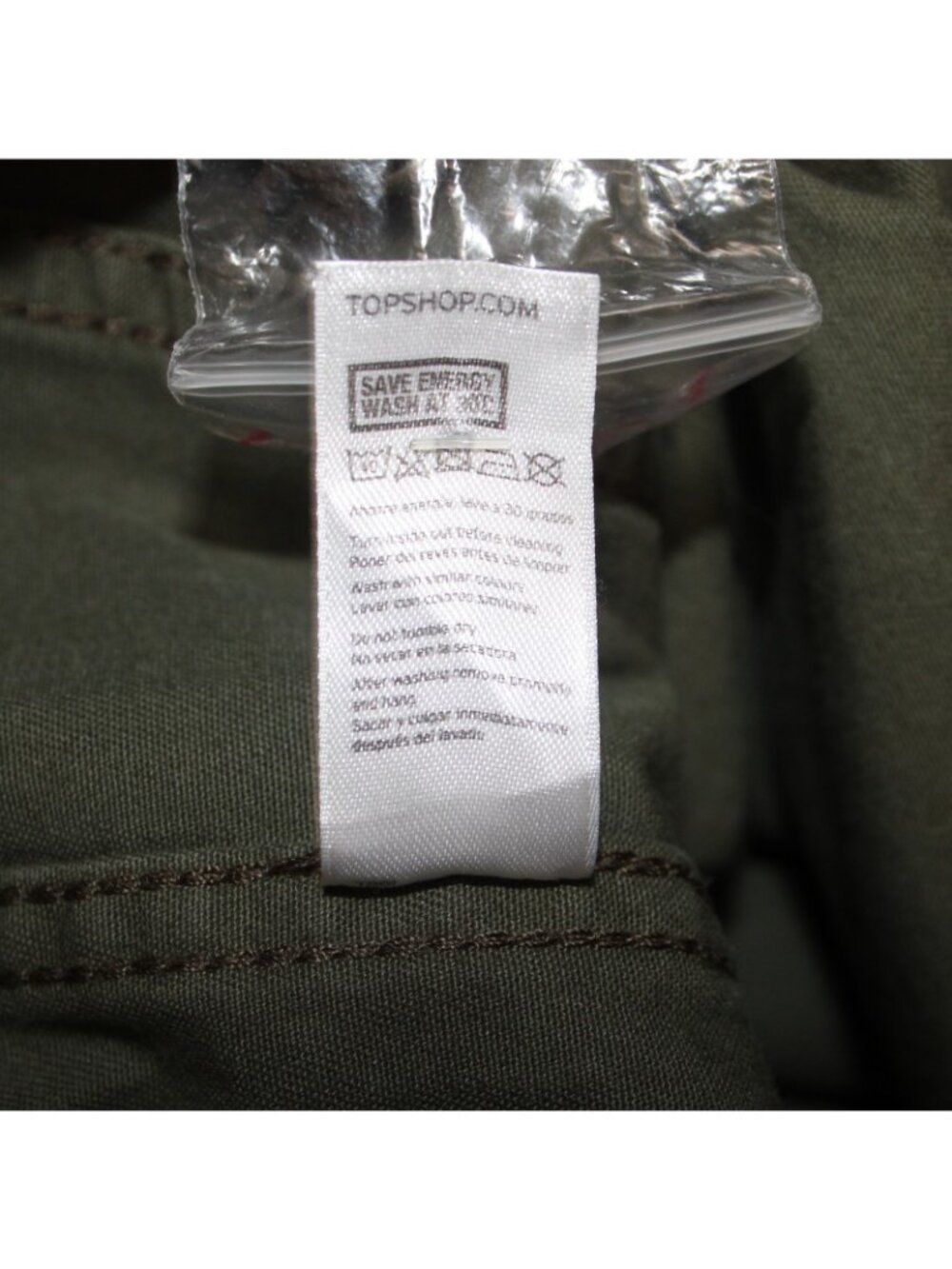 Top Ship Jacket Sz 4 Green Pockets Collared Denim 100% Cotton AS IS Jacket - Picture 9 of 13